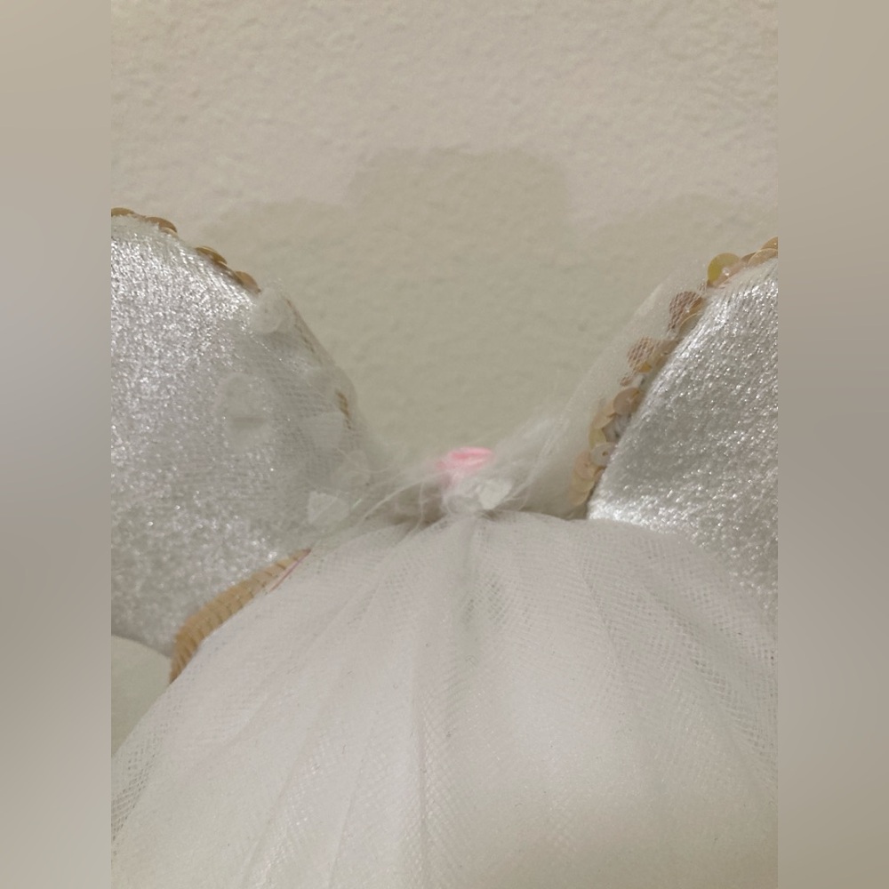 Disney Parks Bridal Minnie Mouse Ears Veil Bride Sequin Headband - Picture 10 of 13